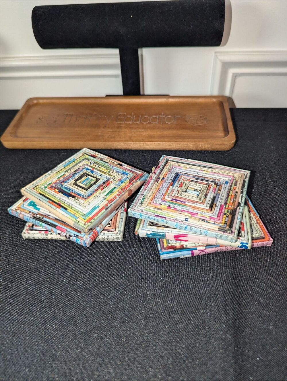 Recycled Magazine Coasters + 6